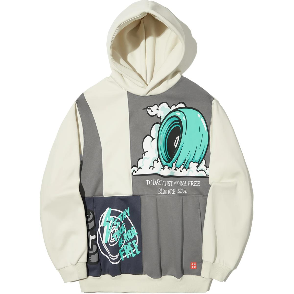 Li Ning Толстовка с капюшоном с принтом букв Удобная дышащая Свободная толстовка Унисекс Кремово-желтый Асфальтово-серый Горно-синий AWDUD99-2 S